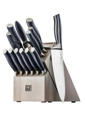 ZWILLING J.A. Henckels Stainless Steel Knife Block Set with Black Handles
